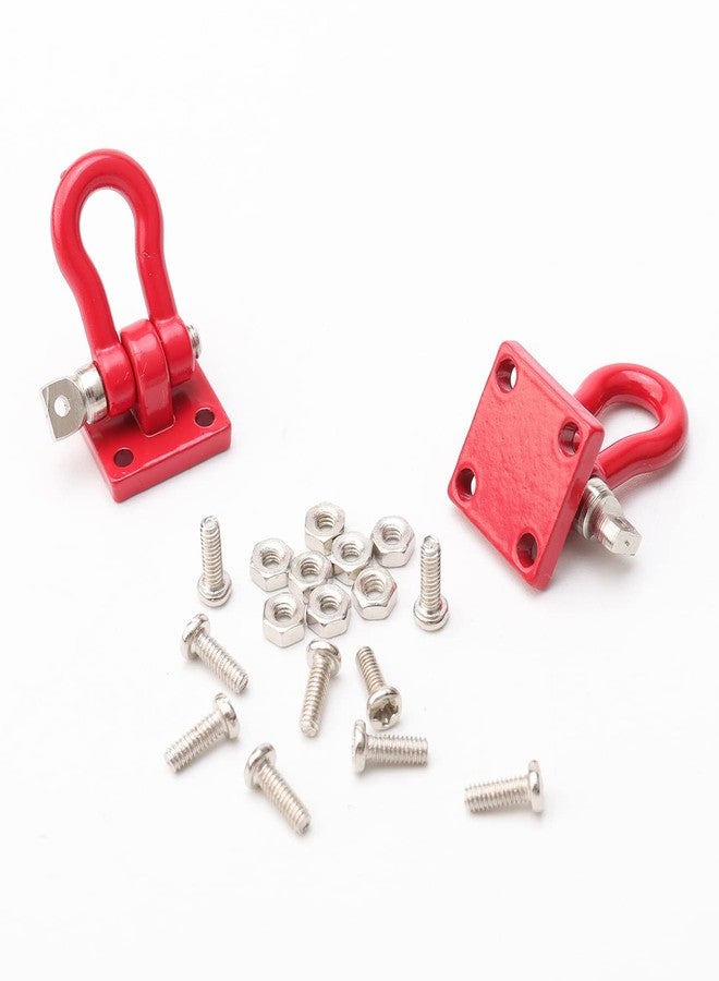 Rchobbytop Metal Crawler Trailer Tow Hooks Buckle Winch Shackles RC Decoration Accessories for 1/10 Scale RC Rock Crawler Truck SCX10 TF2 D90 D110 CC01 HILUX Wraith Tundra TRX-4, Red - Image 4